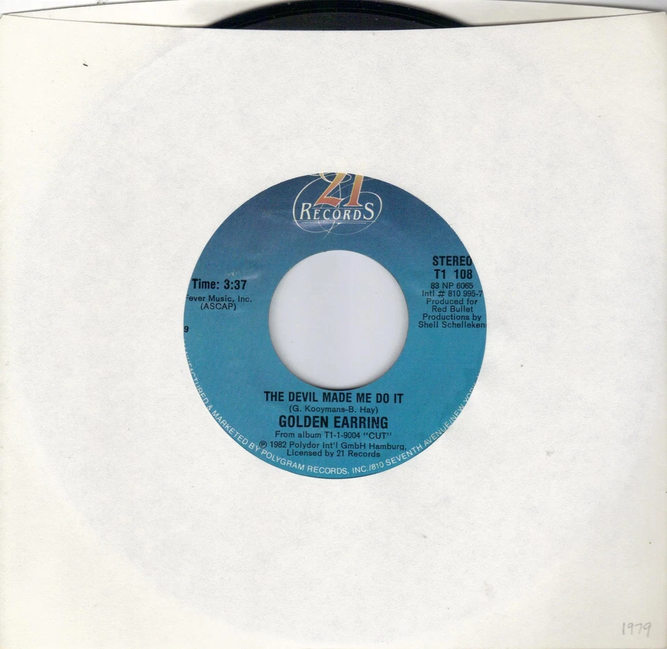 GOLDEN EARRING  The Devil Made Me Do It / Chargin' Up My Batteries 45  - Image 1 of 1