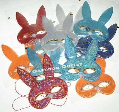 12  Rabbit MASK PARTY BIRTHDAY FAVORS MASQUERADE MIX COLORS PARTY MASK  Kids - Image 1 of 4
