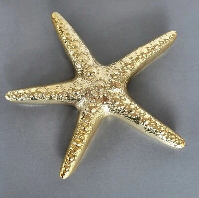 Estrella de mar, pieza de arte decorativa grande, cerámica dorada, decoración de la casa Foto 1 de 4