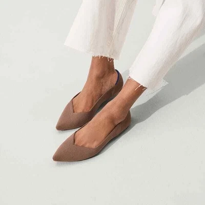 Nuevo sin etiquetas Rothy’s The Point II Ballet Plano en Portobello Marrón Para Mujer Talla 6 $155 Foto 1 de 4