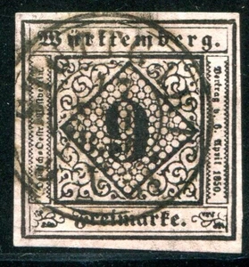 WÜRTTEMBERG 1851 4b used FLAWLESS signed BPP 130€(D4727 - Picture 1 of 1