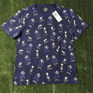 Polo Ralph Lauren Boys Blue College Bear Print T-shirt sz L 14-16 Brand New! - Picture 1 of 5