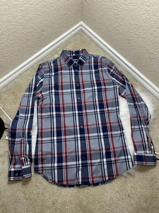 Express Performance Men’s Extra Slim Fit Button Down Shirt Size M NWT Blue Red - Picture 1 of 7