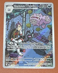 POKEMON TCG TEAM ROCKET'S WEEZING 199/182 PAQUETE A FUNDA COMO NUEVO RARO - Imagen 1 de 2