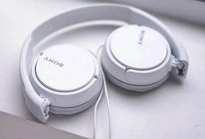 Sony MDR-ZX110 Wired On-Ear Headphones, White - Image 1 of 4