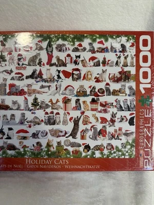 Rompecabezas Holiday Cats Eurographics 1000 piezas Navidad Gatitos NUEVO Sellado Foto 1 de 4
