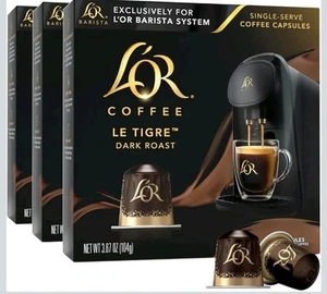 Cápsulas de café L'OR Le Tigre mezcla tostada oscura - 30 quilates mejor antes del 12/04/2025 - Imagen 1 de 8