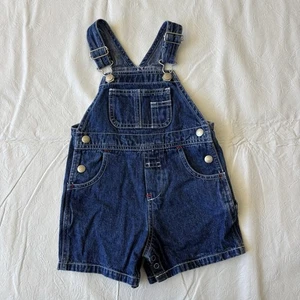 Gap Denim OVERALLS BABY-GAP Denim 6-12 Months Shorts Vtg Y2K 00s - Picture 1 of 16