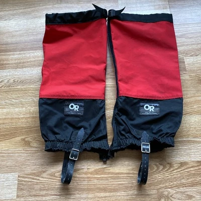 Outdoor Research OR Crocodiles Gaiter Red Chili & Black LARGE, Gore-tex, Used - Image 1 of 4