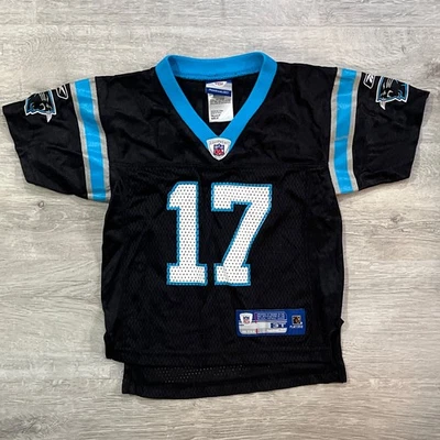 Camiseta deportiva negra del equipo Carolina Panthers NFL talla 3T Reebok Jake Delhomme Foto 1 de 4