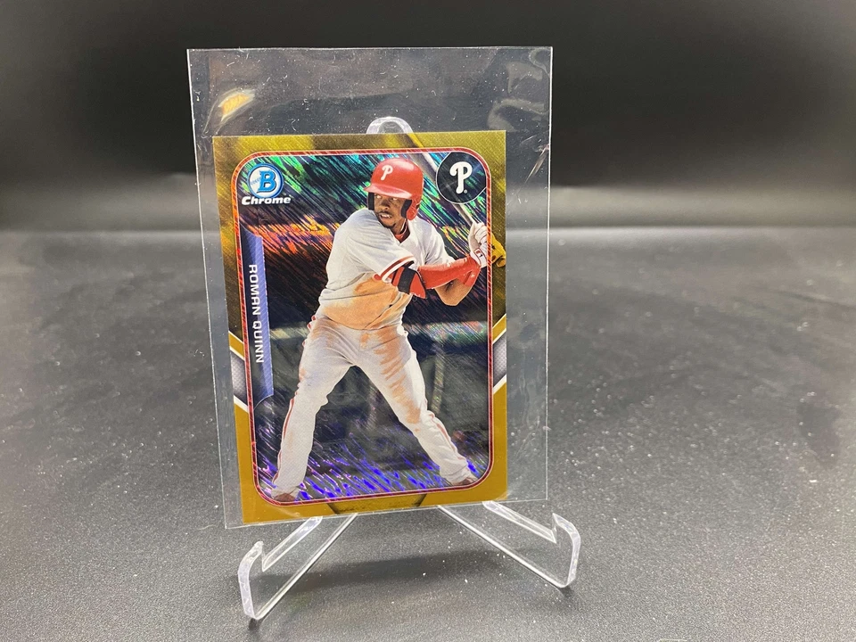 Roman Quinn 2015 Bowman Chrome Mini Gold Shimmer Refractor /50 Phillies - Image 1 of 2