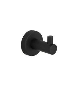 Seima Metal Robe Hook Round Plate Matte Black Ithaca 191931 - Picture 1 of 2