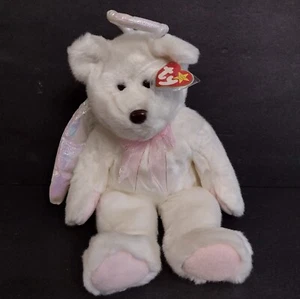 Vintage 1999 Ty Beanie Buddies Halo Angel White Teddy Bear Plush Lovey 14" - Picture 1 of 6