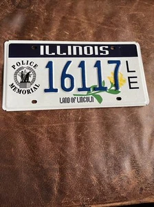 Illinois Police Memorial Nummernschild 🇺🇸 Graphic Tag 16117 Yellow Rose - Bild 1 von 5