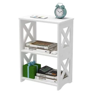 3-Tiers Side Table, Narrow End Table with Storage Shelf, Simple Bedside Table... - Picture 1 of 6