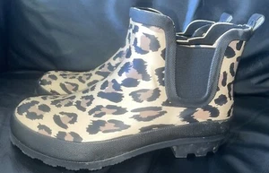 DAMEN GRÖßE UK 6 LEOPARDENMUSTER CHELSEA BOOT GUMMISTIEFEL PFLASTERSTEINE MINIMALE GEBRAUCHSSPUREN - Bild 1 von 7
