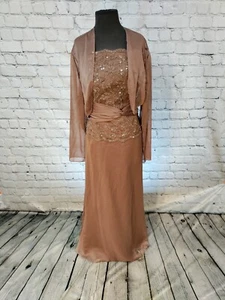 VESTIDO DE GRADUACIÓN F117 JADE J2269 TALLA 22 MOCHA FORMAL DAMA DE HONOR FIESTA - Imagen 1 de 12