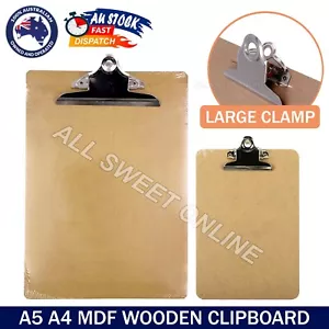 A5 A4 MDF Wooden Clipboard Office Hardboard Writing File Hanging Clip Board AU - Picture 1 of 11