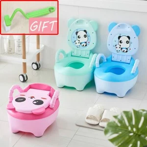 Baby Potty Training Portable Toilet Seat Backrest Cartoon Pots Childrens Bedpans - Picture 1 of 29