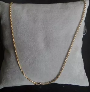 ORO GIALLO CATENA UOMO DONNA COLLANA CATENINA GIROCOLLO TORCHON 44CM 1,63MM - Foto 1 di 1