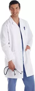 Men's Large Meta Fundamentals 15112 Mens 38" Lab Coat White - Picture 1 of 3