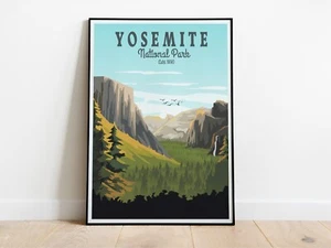 Yosemite National Park Travel Print-California Camping Trip-Home Decor - Picture 1 of 3
