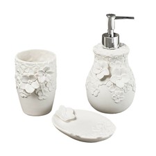 Henriette Linea Bagno set 3 pz porta sapone saponetta spazzolino porcellana