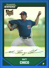 2007 (NATIONALS) Bowman Chrome Draft Blue Refractors #BDP2 Matt Chico/199