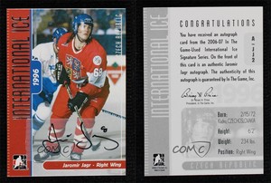 2006-07 In the Game-Used International Ice Signature Series Jaromir Jagr Auto