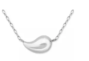 QVC Sterling Silver/Platinum clad Apostrophe Teardrop Necklace 16-18" - Picture 1 of 1