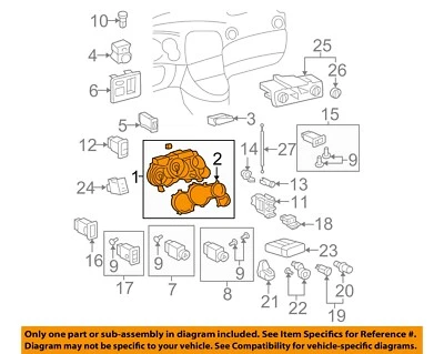 Used Speedometer Gauge fits: 2005 Toyota Matrix cluster MPH Grade A - Image 1 of 4
