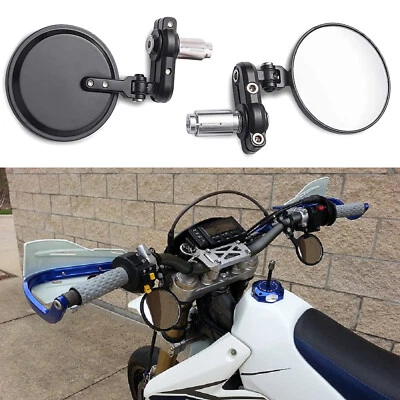 For Suzuki DRZ-400 DRZ400 CNC 7/8" Motorcycle Foldable Bar End Mirrors Rearview - Image 1 of 4