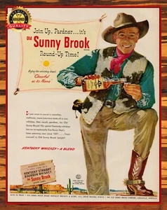 Old Sunny Brook - Kentucky Straight Bourbon Whiskey - 1950s - Metal Sign 11 x 14 - Picture 1 of 4