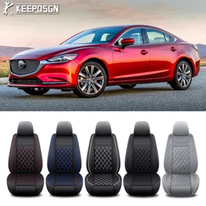 For Mazda 3 6 CX-3 CX-5 PU Front 2-Seat Full Set 5-Seat Cover Cushion Backrest - Picture 1 of 22