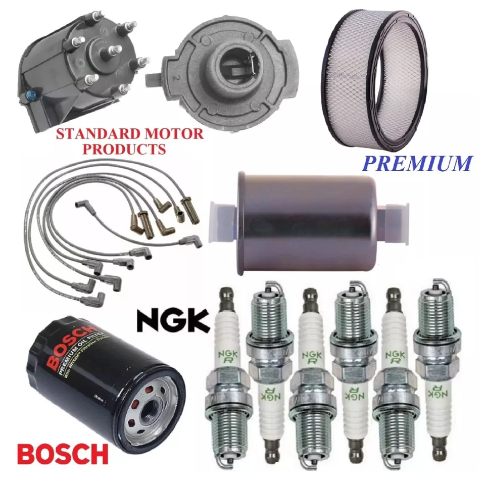 Tune Up Kit Air Oil Fuel Filter Wire Plugs For DODGE D150 V8 5.9L; 16 mm 1989 - Image 1 of 1