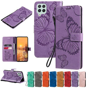 Butterfly Pattern PU Leather Flip Wallet Case Cover for Samsung S21 S20 S10 Plus