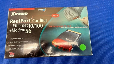 XIRCOM REALPORT CARDBUS ETHERNET 10/100 +MODEM56 - Image 1 of 4