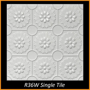 DIY Ceiling Tiles, Glue Up, Foam, 20x20, R36 White Pack of 96 (253 s/f) - Bild 1 von 5