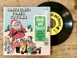 Santa Claus Comes to town Peter Pan Record & Read along book 45 RPM 1977 Vintage - Picture 1 of 6