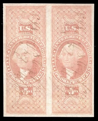 MOMEN: US STAMPS #R92a REVENUE PAIR USED PSE GRADED CERT VF-80 LOT #72043 - Image 1 of 4