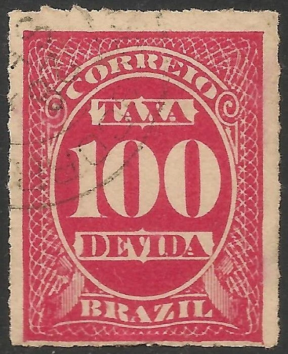 Brazil #J4 (D1) FVF USED - 1889 100r Numeral of Value - Postage Due - Image 1 of 1