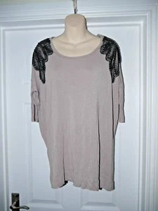 Light Brown Top Bead Sequin Detail Size S UK 10-12 H&M Blouse Ladies Party - Picture 1 of 23