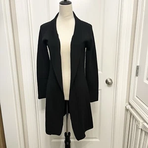 Banana Republic 100% Wool Open Front Black Long Cardigan Sweater- Womens Small - Picture 1 of 8