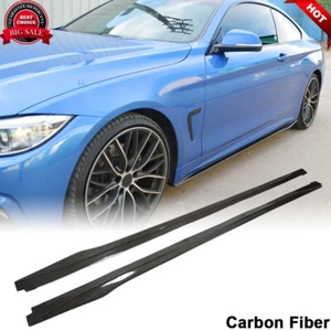 REAL CARBON Side Skirt Extension Lip Spoiler For BMW F32 F33 F36 M-Sport 2014-19 - Picture 1 of 12