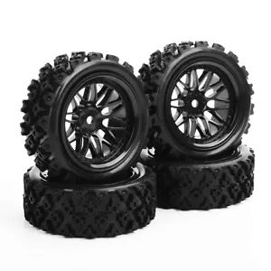 4Pcs Rally Tires&Wheel Rim 12mm Hex For HSP HPI RC 1:10 Off Road Model Car Tyres - Picture 1 of 5