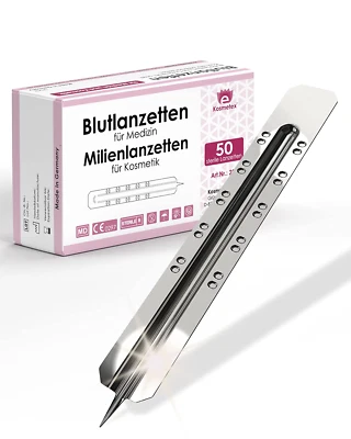 Kosmetex Einweglanzette Milienlanzette Blutlanzette steril Stainless Steel 50x