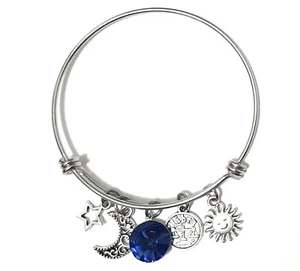 Waage Sternzeichen SEPTEMBER Geburtstag Edelstahl erweiterbar Armreif Bettelarmband - Bild 1 von 4