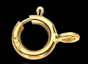 Cierre de anillo de resorte de 5,9 mm de oro macizo amarillo de 14 k de 6 mm PESO ESTÁNDAR CERRADO salto EE. UU. - Imagen 1 de 3