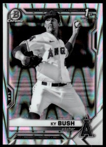 2021 Bowman Draft Chrome BLACK AND WHITE Ky Bush Los Angeles Angels #BDC-149