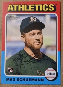 2024 Topps Heritage High Number - SP Max Schuemann #712 (RC)A's - Picture 1 of 2